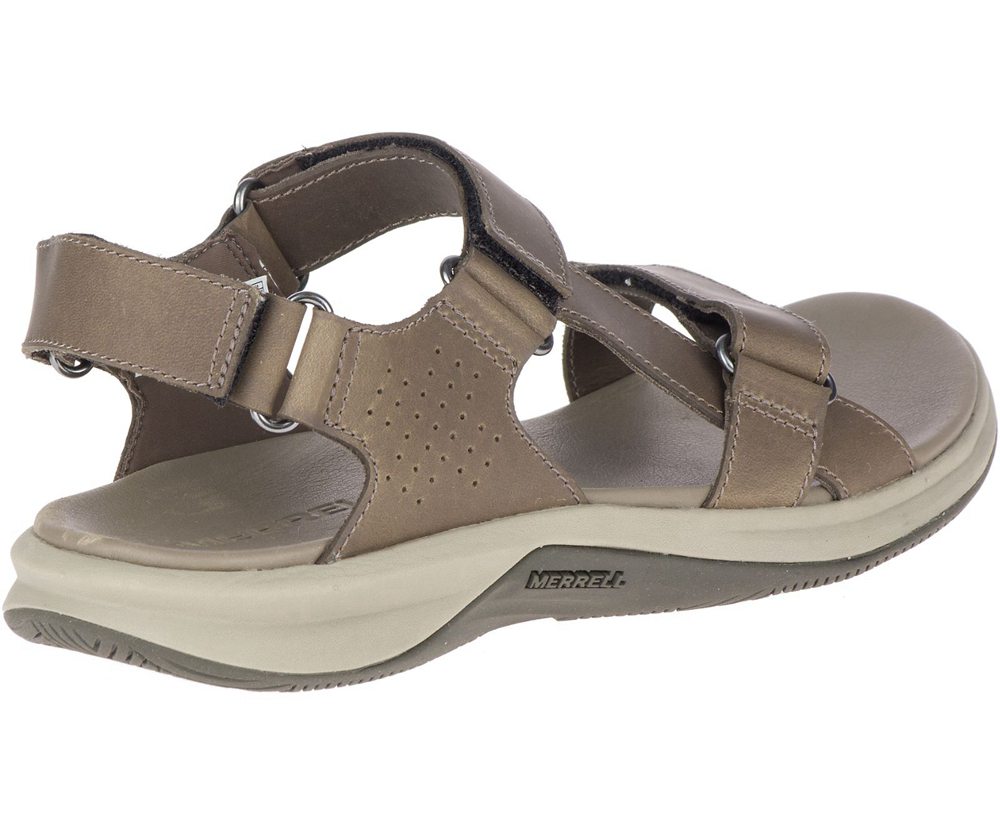 Merrell Sandals Brown - Tideriser Luna Convert Leather - Womens 10SOJQFAE